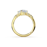 Tacori 484PS pear three-stone ring, top view