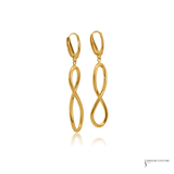 14K Yellow Gold Vertical Infinity Symbol Drop Earrings