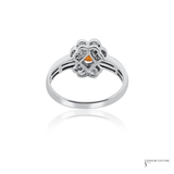 18KT White Gold Orange Sapphire Diamond Ring