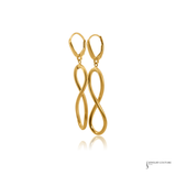 14K Yellow Gold Vertical Infinity Symbol Drop Earrings