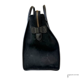 CELINE Mini Luggage Tote Bag Black & White Bicolor Calfskin Leather Pre-Owned