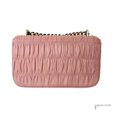 Prada Nappa Gaufre Leather Crossbody Chain Flap Shoulder Bag Pink Cipria Pre-Owned