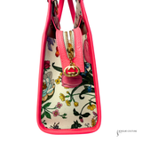 Gucci Canvas Flora Tote Medium Shoulder Bag Multicolor Pink Centennial cloth crossbody Pre-Owned