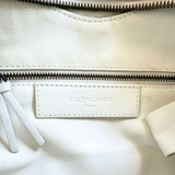 BALENCIAGA  Veau Soyeux Perforated Blackout Hardware S City White Motocross Perforated Bag Pre-Owned
