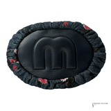 Authentic Miu Miu Denim Floral Bucket Shoulder Bag with Leather Trim – Designer Crossbody Handbag