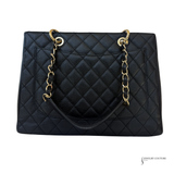 CHANEL Black Caviar GST Leather Grand Shopping Tote In Black Pre-Owned