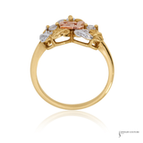 14K Tri-Color Gold Quinceañera “15” Ring with CZ Diamonds – Size 6.75 | Two-Tone Rose, White & Yellow Gold Sweet 15 Jewelry Gift | Ventura CA & USA Shipping
