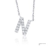 14K White Gold Diamond Letter N Initial Necklace – Adjustable 18” Chain – Personalized Fine Jewelry Gift for Her