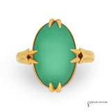 Characias - 23KT Yellow Gold Vintage Jadeite Ring