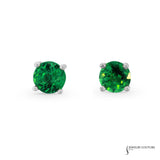 Laevis - 14KT White Gold Tsavorite Stud Earrings