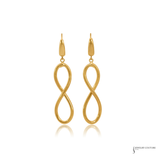 14K Yellow Gold Vertical Infinity Symbol Drop Earrings