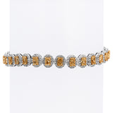 Goldenrod - 18KT White Gold Yellow Diamond Halo Tennis Bracelet