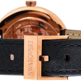 Swarovski Daytime Burgundy Dial Watch 5213671 | Rose Gold Tone PVD & Dark Gray Leather Strap