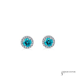 Azure - 18KT White Gold Blue Diamond Stud Earrings