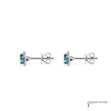 Azure - 18KT White Gold Blue Diamond Stud Earrings