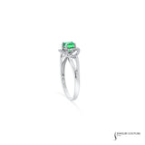 Coneflower - 18KT White Gold Tsavorite and Diamond Ring