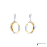 J'adore -  14KT Two-Tone Diamond Drop Earrings