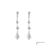 Rhododendron - 14KT White Gold Diamond Dangle Earrings