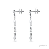 Rhododendron - 14KT White Gold Diamond Dangle Earrings