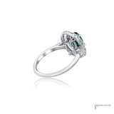 18KT White Gold 1.36CT Natural Alexandrite Double Diamond Halo Ring