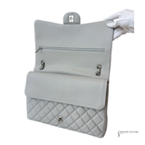 CHANEL Caviar Quilted Jumbo Double Flap Dark Grey Pre Owned