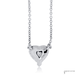 14K White Gold Lab-Grown Diamond Heart Pendant Necklace | Heart Solitaire | Fine Jewelry Gift