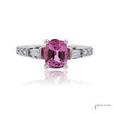 18KT White Gold Pink Sapphire Diamond Ring