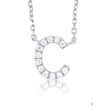 Initial “C” Pendant Necklace 14K White Gold Diamond | Diamonds | 17.4” Chain