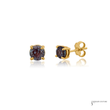 14KT Yellow Gold Synthetic Alexandrite Stud Earrings
