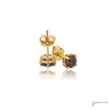 14KT Yellow Gold Synthetic Alexandrite Stud Earrings