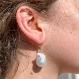14K Yellow Gold Baroque Freshwater Pearl Drop Earrings – Unique Artisan Design