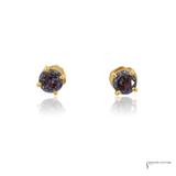 14KT Yellow Gold Synthetic Alexandrite Stud Earrings
