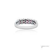 18KT White Gold Ruby and Diamond Two-Row Band