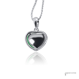 14K White Gold Heart Shaped Jade Pendant with 0.10 CTW Diamonds