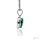 14K White Gold Heart Shaped Jade Pendant with 0.10 CTW Diamonds