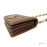 Dolce & Gabbana medium Devotion quilted shoulder bag Napa Leather Brown Pre-owned