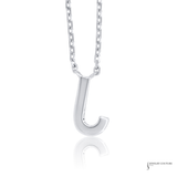 14K White Gold Diamond Initial “J” Necklace Adjustable 18” Chain | Personalized Letter Pendant