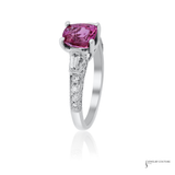 18KT White Gold Pink Sapphire Diamond Ring