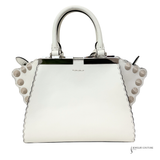 Fendi Mini 3Jours Handle Bag Ivory/White Color Scalloped Calfskin Mini Pre-Owned