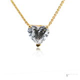 14K Yellow Gold Lab-Grown Diamond Heart Pendant Necklace | Heart Shape Solitaire | Fine Jewelry Gift