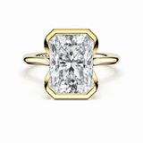 Tacori 435EC Founder's north-south radiant cut semi-bezel engagement ring in 14K yellow gold, front view