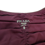Prada Tessuto Gaufre Ruched Nylon Mini Shoulder Bag | Burgundy Wine Pre-Owned