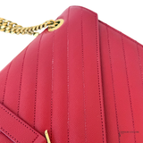 Saint Laurent Classic Monogram Envelope Satchel Matelasse Chevron Leather Large Handbag Pre-Owned