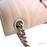 Saint Laurent Pre-Owned Envelope Medium In Quilted Grain De Poudre Embossed Leather Flap Bag Nude Pink