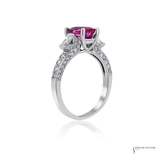 18KT White Gold Pink Sapphire Diamond Ring
