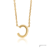 Initial “C” Pendant Necklace 14K Yellow Gold Diamond 17.4” Chain