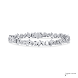 14K White Gold Lab Grown Diamond Bezel Tennis Bracelet 12.51 CT TW F/VS1