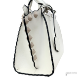 Fendi Mini 3Jours Handle Bag Ivory/White Color Scalloped Calfskin Mini Pre-Owned