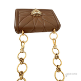 Dolce & Gabbana medium Devotion quilted shoulder bag Napa Leather Brown Pre-owned
