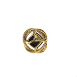 David Yurman Infinity Stud Earrings in 18K Yellow Gold & Black Onyx Pre-Owned